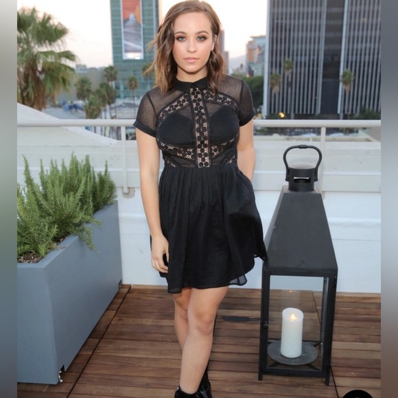 #14-Free People lBD with mesh and embroidery in noir - Picture 3 of 4